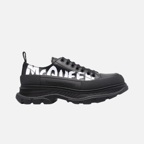 Alexander McQueen Tread Slick Lace Up Graffiti Black