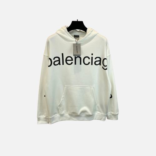 Hoodie Black Logo White Balenciaga