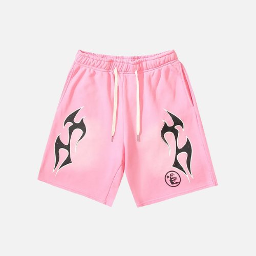 Hellstar Flame Shorts Pink