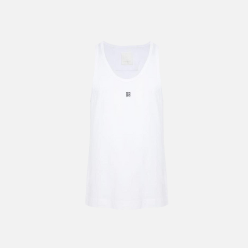 Givenchy 4G-Embroidered Cotton Tank Top White