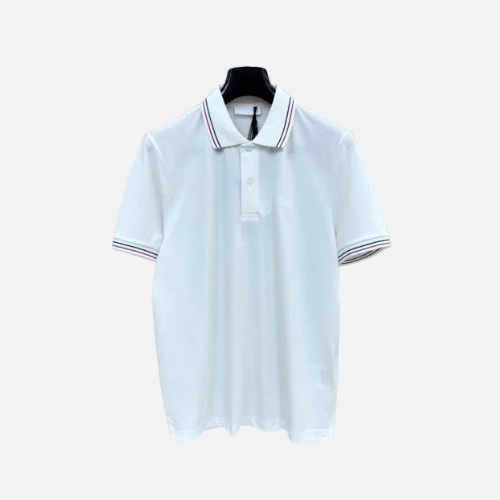 Prada Beyaz Men Short Sleeve Pique Polo T-Shirt White