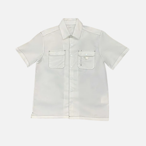 Prada Short-Sleeved Pilot Shirt White