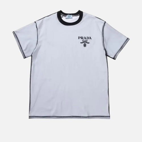 Prada Cotton T-shirt With Black And White