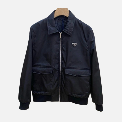Prada Re-Nylon Bomber Jacket Black