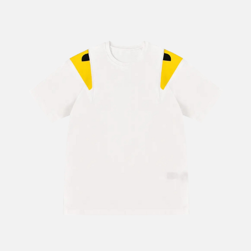 Fendi White T-shirt With A Yellow And Black