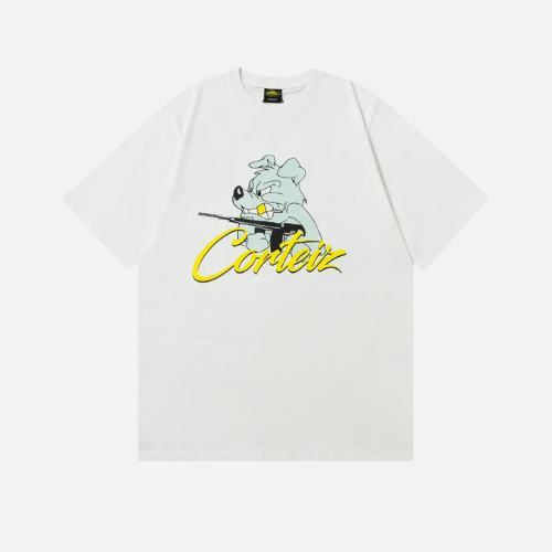 Corteiz K9 T-shirt White With Green And Orange Accents