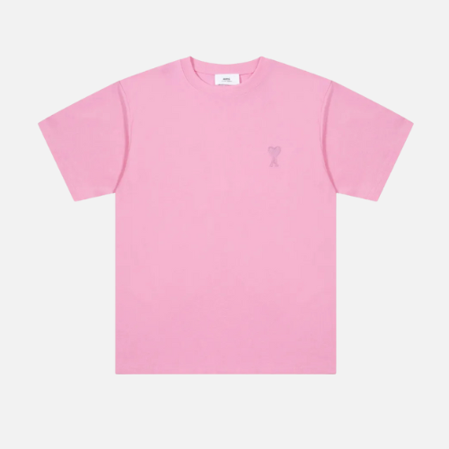 AMI Paris Ami De Coeur T-Shirt Pink Cotton