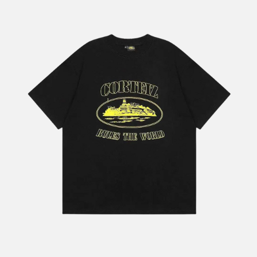 Corteiz OG Alcatraz Tee Black And Yellow