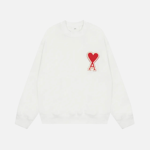 Hoodie White Red AMI