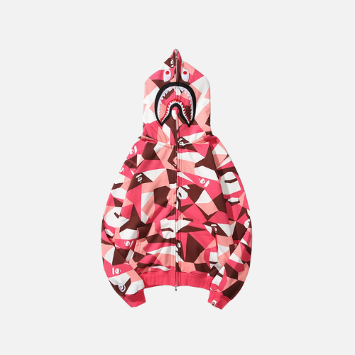 Hoodie Pink Camouflage Print Bape