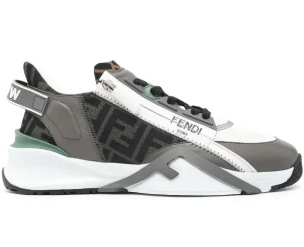 FENDI Flow FF-jacquard sneakers grey/white
