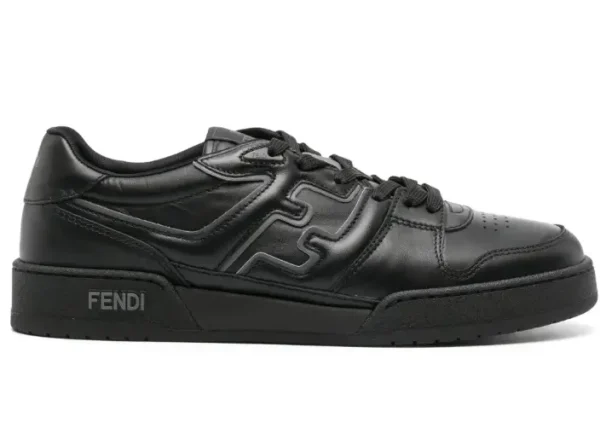 FENDI Match leather sneaker black