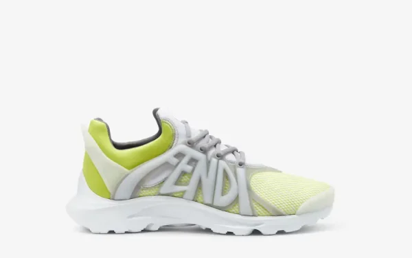 Fendi Tag Sneakers Yellow technical mesh