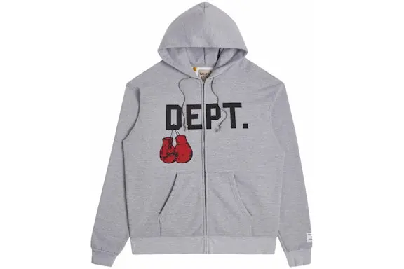 Gallery Dept. Boxing Merch Zip Hoodie Heather Grey