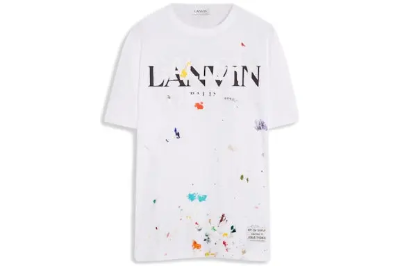 Lanvin x Gallery Dept. Logos Printed T-Shirt With Paint Marks White