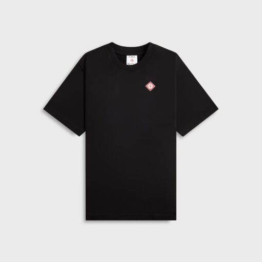 CASABLANCA Diamond Logo Patch T-Shirt Black