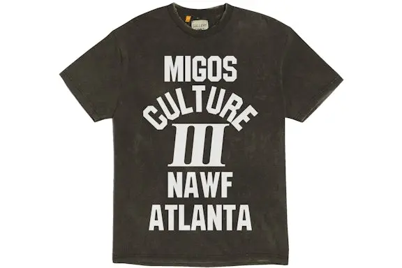 Migos x Gallery Dept. For Culture III YRN T-shirt Washed Black
