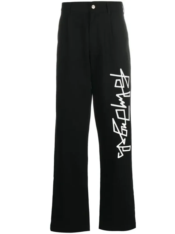 Palm Angels Desert Logo Print Chinos Black