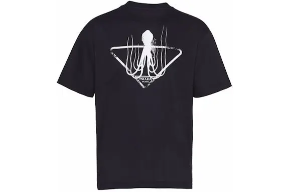 Prada Octopus Print T-shirt Black/White