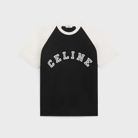 celine loose t-shirt in cotton jersey black white