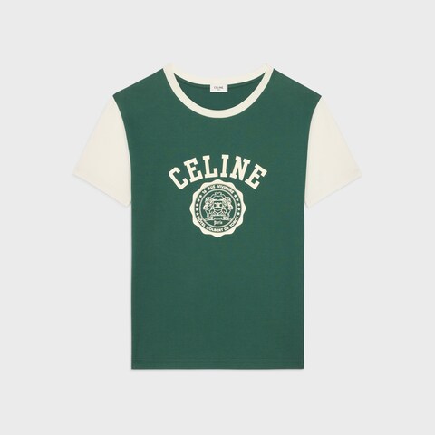 Celine Blason Regular T-shirt Cotton Jersey MOSS GREEN