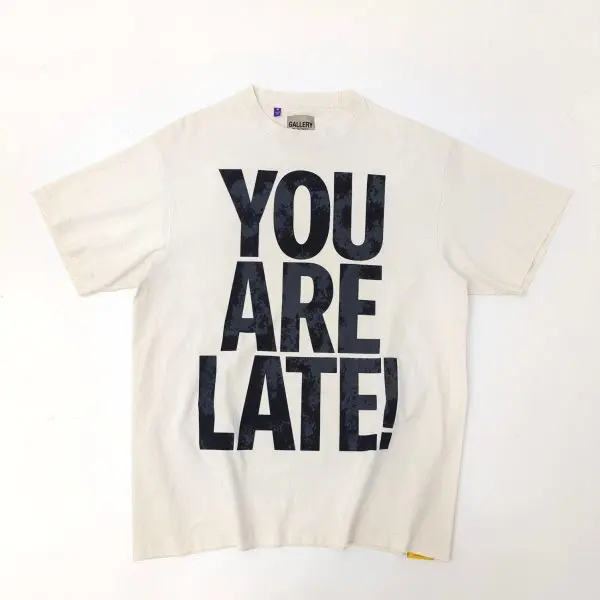 Gallery Dept. You Are Late Cotton T-Shirt Neutrals