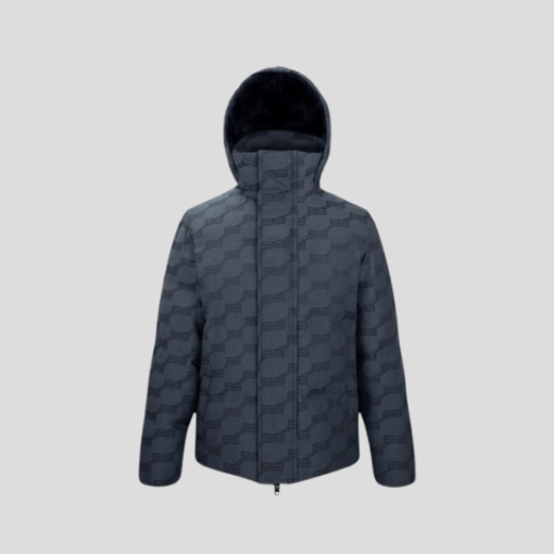 Balenciaga C-Shape Logo Print Puffer Jacket Grey