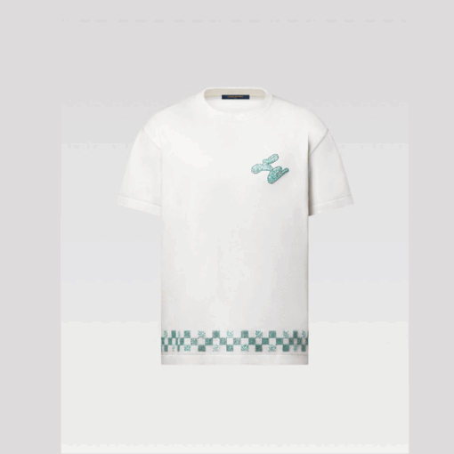LV Short-Sleeved Cotton Crewneck T-Shirt White