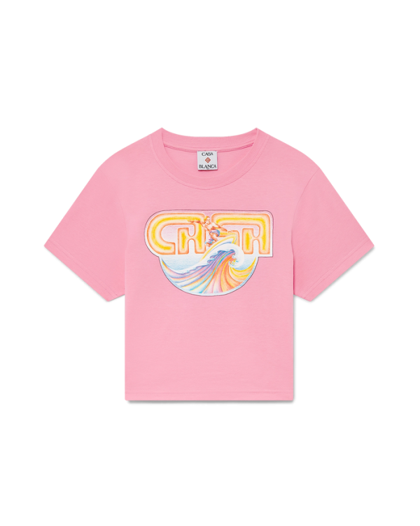 Casablanca Casa Surf Cropped T-Shirt Pink