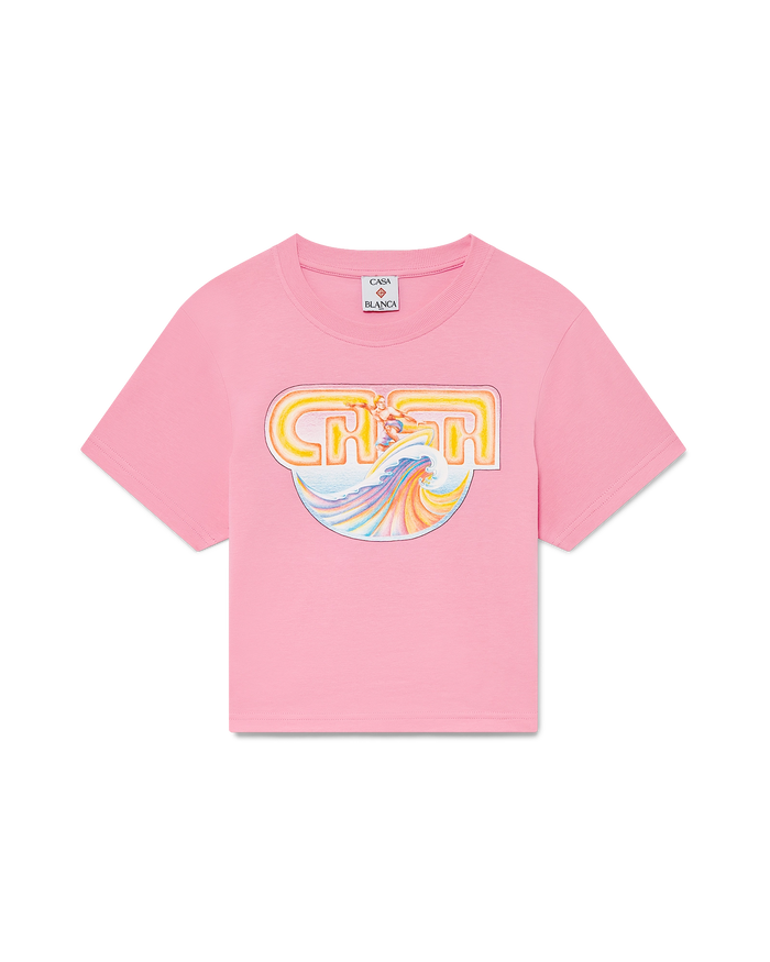 Casablanca Casa Surf Cropped T-Shirt Pink