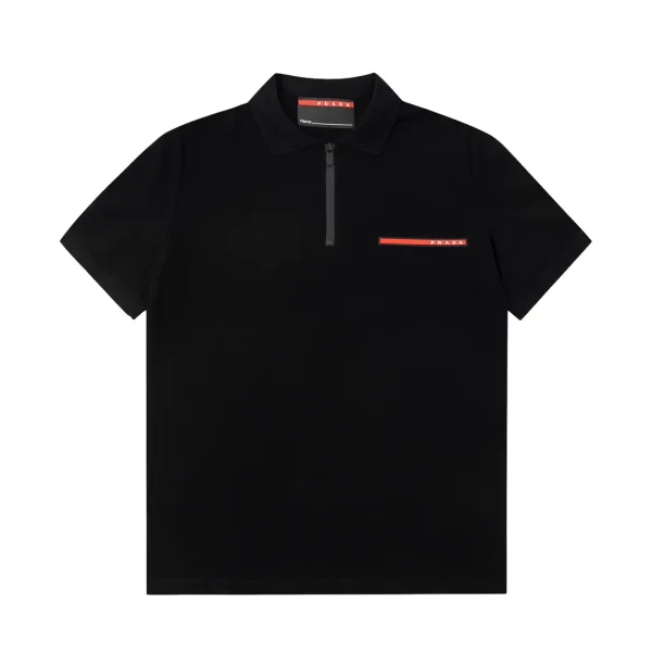 Prada Black Technical Polo T-shir Black
