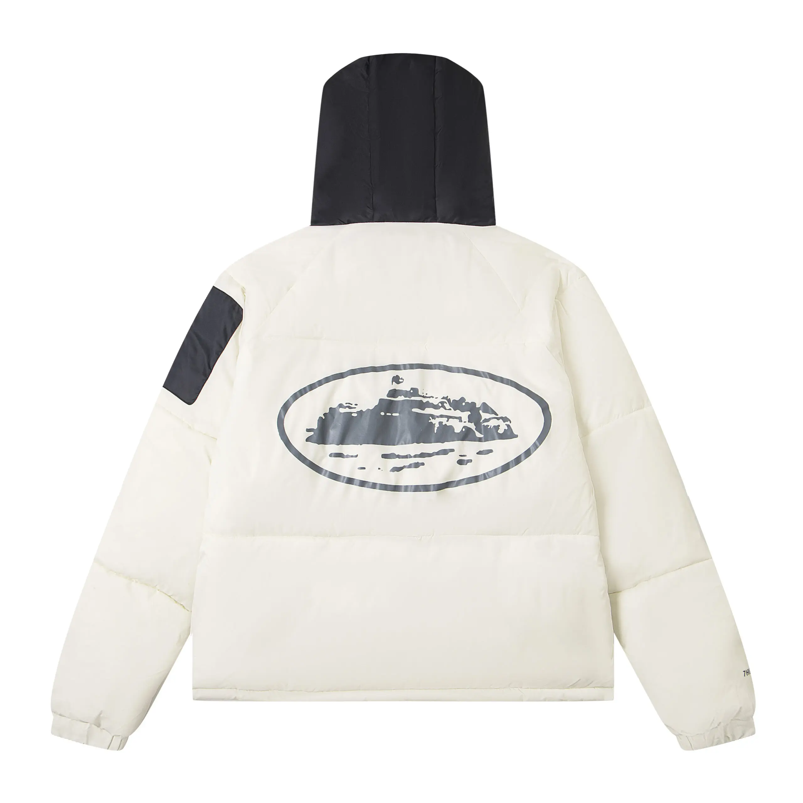 Corteiz Alcatraz Classic Hooded Down Puffer Jacket White - Imagen 2