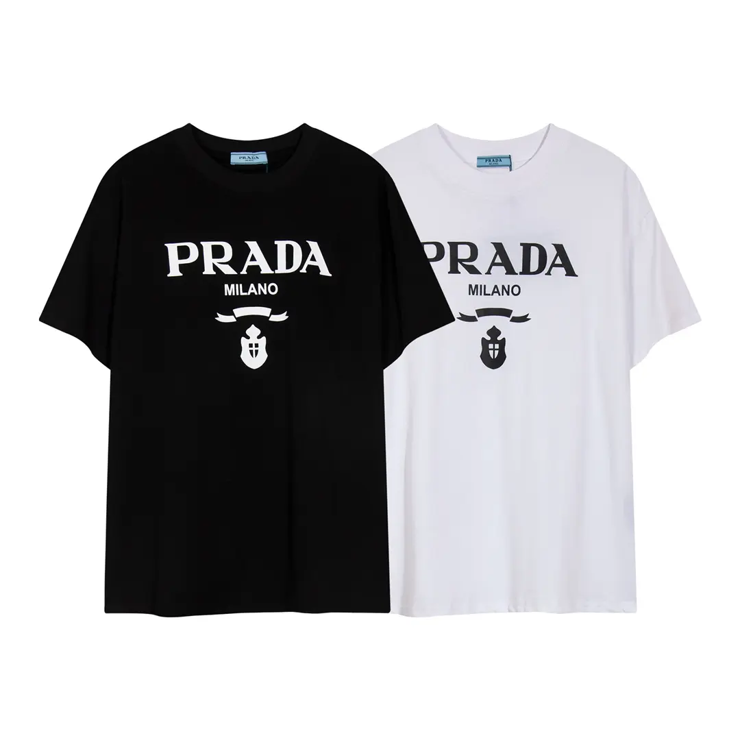 Prada Milano Logo T-shirt Black White