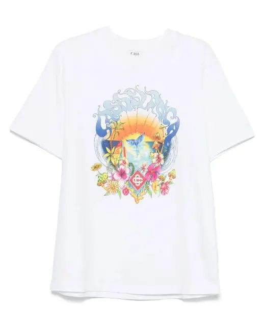 Casablanca White Printed T-Shirt White