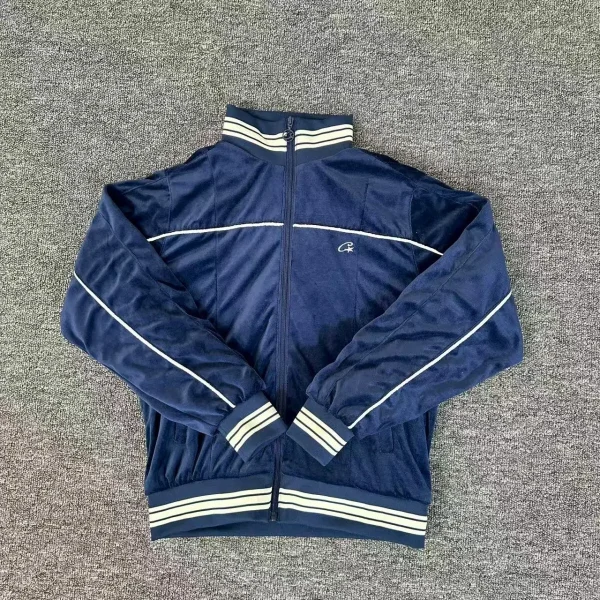 Corteiz CRTZ VVS Uptown Velour Track Jacket Navy