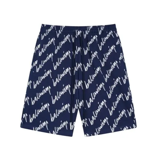 Balenciaga Many Logo Short Blue & White