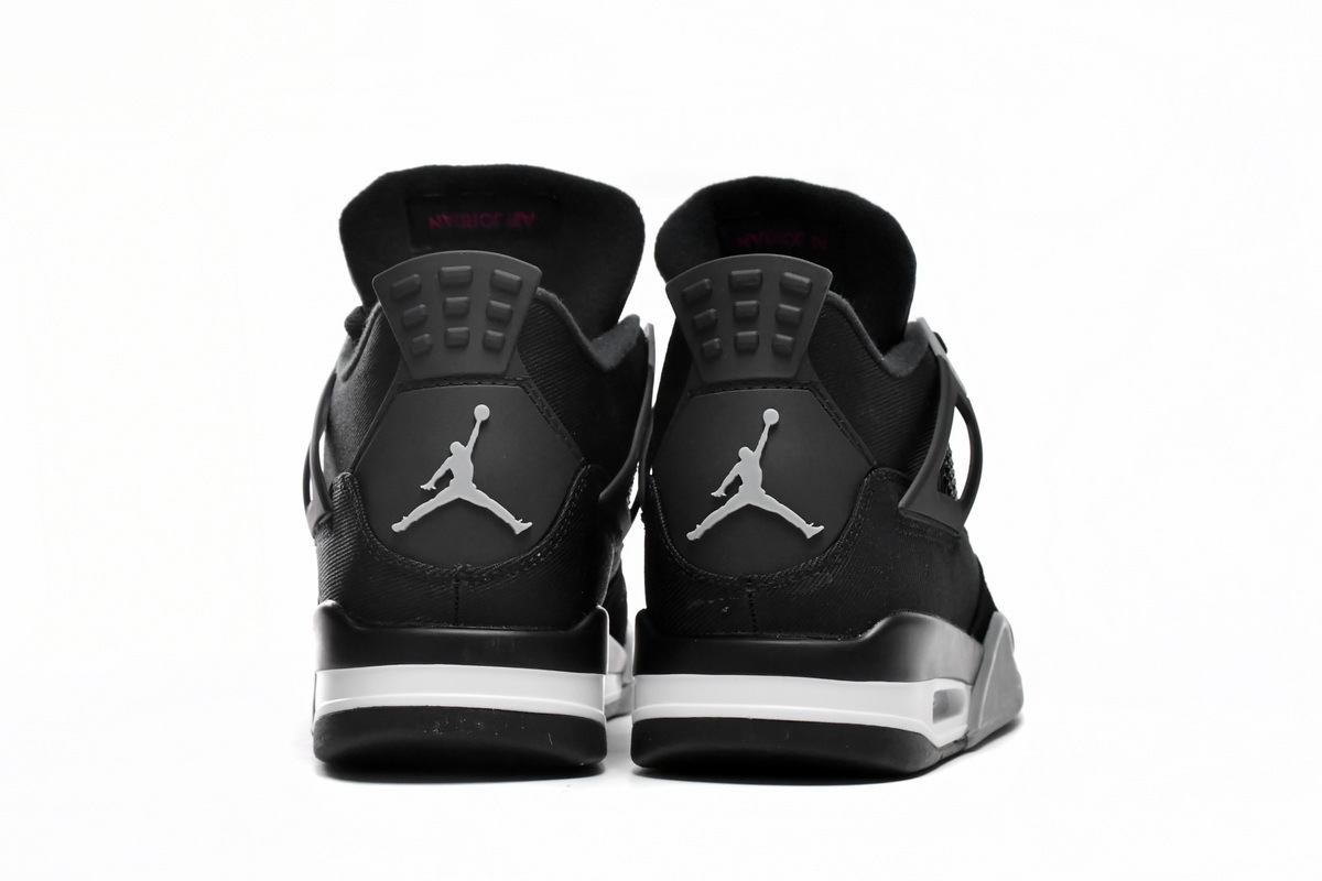 Air Jordan 4- Retro Black Canvas - Imagen 3