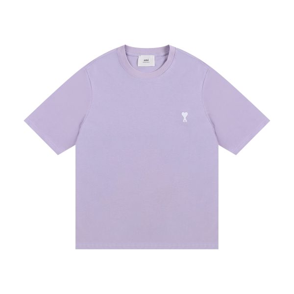 AMI Paris Cropped T-Shirt Purple