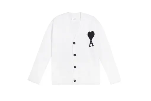 Ami Paris De Coeur wool Cardigan White