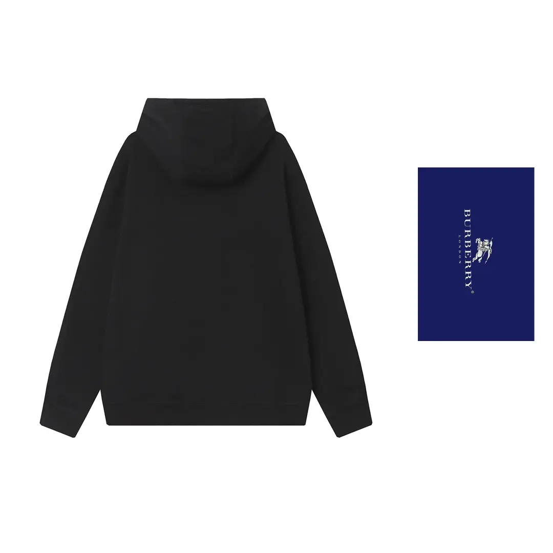 Burberry Embroidered Logo Hoodie Black - Imagen 2