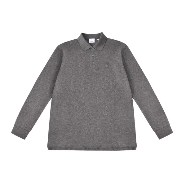PoloBurberry Long Sleeve Polo T-Shirt Grey
