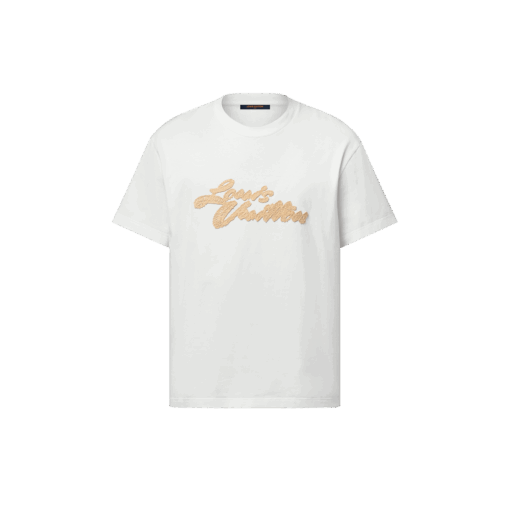 LV Embroidered Signature T-Shirt Milky White
