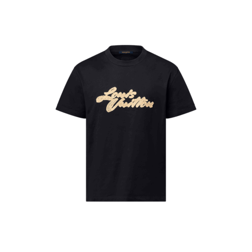LV Embroidered Signature T-Shirt Black
