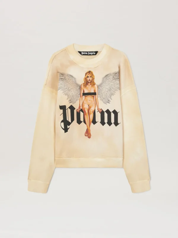 Palm Angels Pin Up Sweatshirt IVORY – BLACK