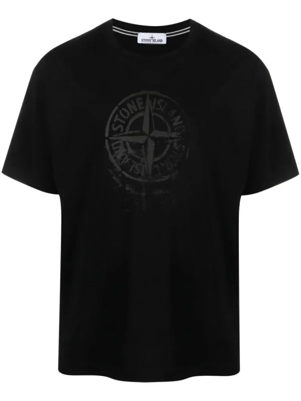 Stone Island T-shirt Con Logo in Black