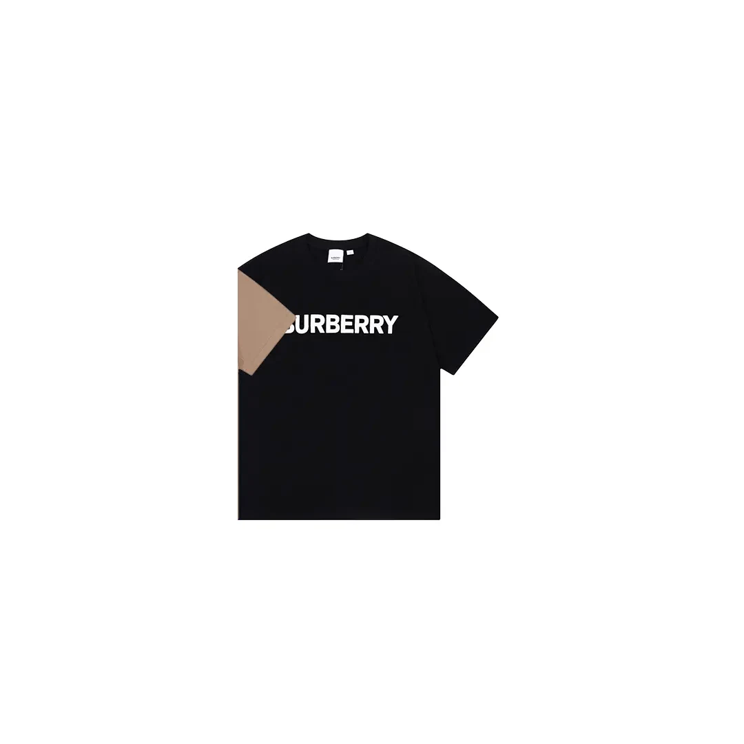 Burberry logo Print cotton T-shirts Black