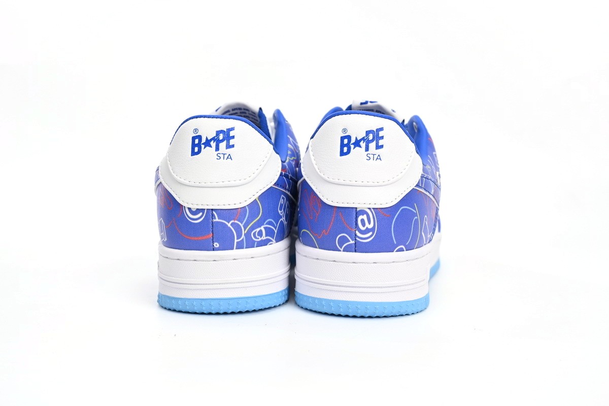 Bape STA Low Black Blue Color Spray Painting
