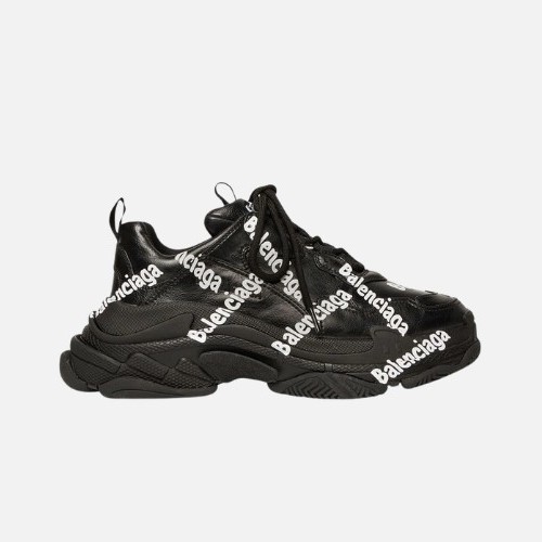 Balenciaga Triple S – Logo Print Black
