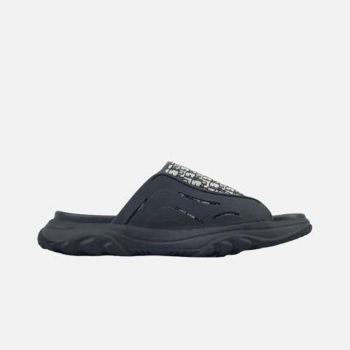 Dior Oblique Flat Sandals Mules Shoes Logo Black Beige