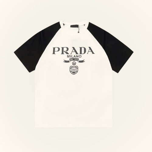 Prada Logo Print Cropped T-Shirt White